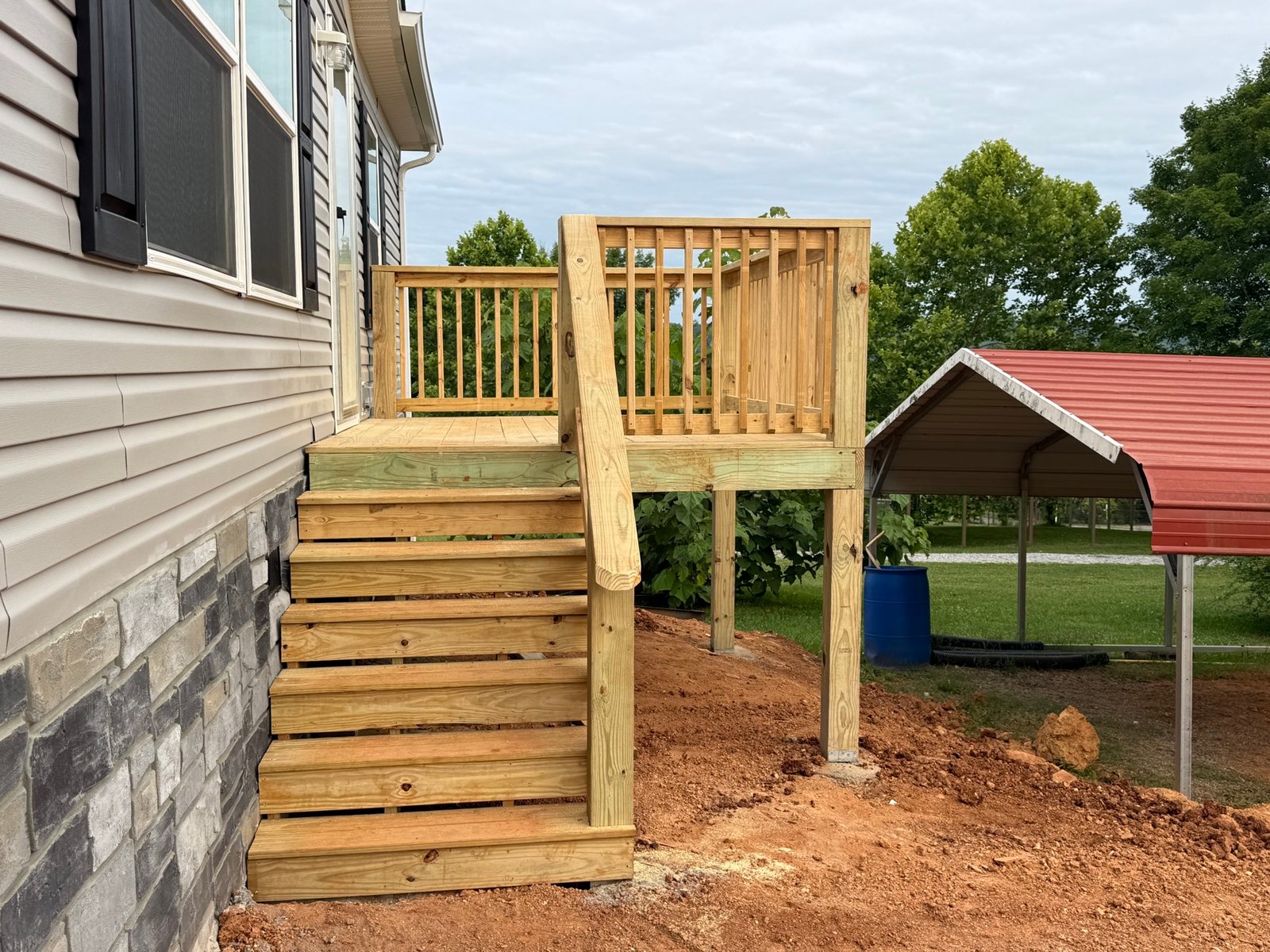 Deck stairs and railing detail